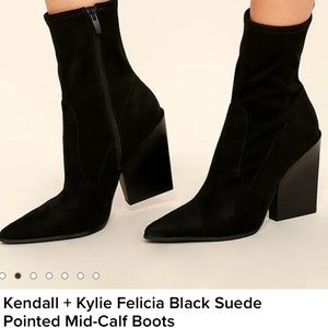 NEW Vintage Kendall + Kylie Felicia Black Suede Boots 8.5 (retails